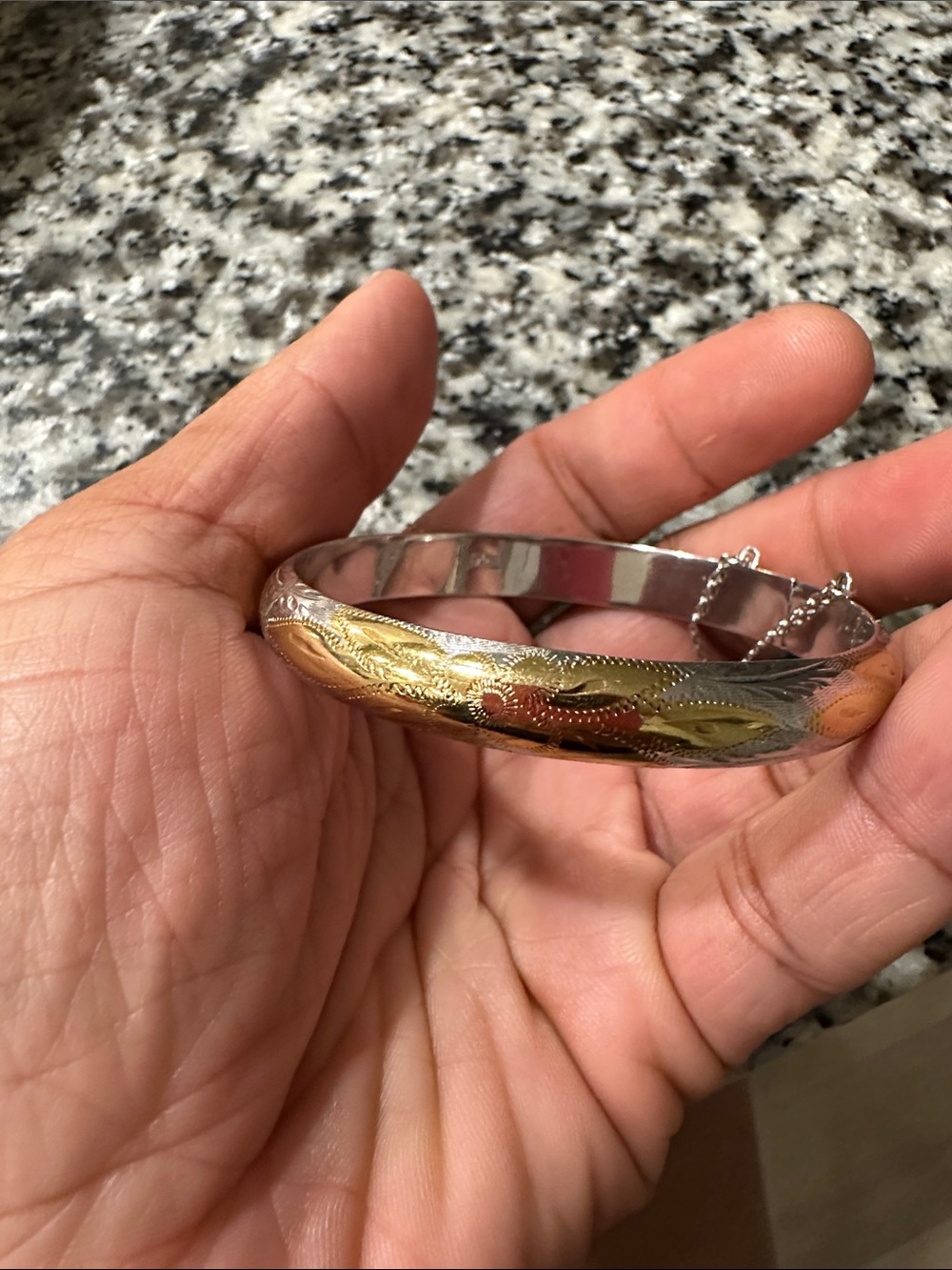 Women's Two-Tone Bangle Bracelet - Gold & Silver